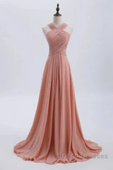 Glam Blush Pink Formal Prom & Wedding Dress-Sweet 16 Chiffon Evening Gown For Graduation & Quinceanera