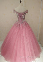 Glam Sequins Off the Shoulder Ball Gown Sweetheart Gowns, Quinceanera Dress
