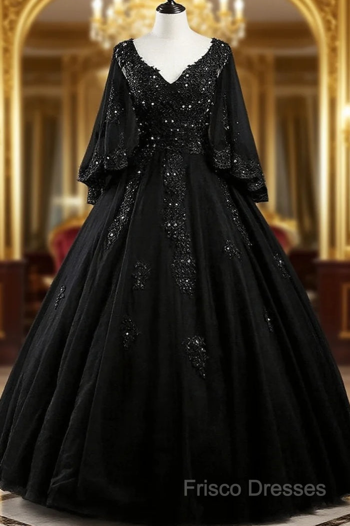 Glam Tulle With Lace Applique Ball Gown Sweet 16 Dress, Beaded Formal Prom Dress Formal Dress