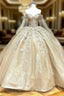 Glamorous Gold Sweetheart Ball Gown with Cape Sleeves Quinceanera Dress