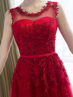 Glamorous Long Evening Dresses Lace Cameo Pink Party Dress A Line Applique Tulle Maxi Formal Dress