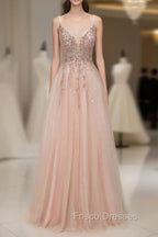 Glamorous Sequins V-Neck Long Evening Formal Prom Dress Floor Length