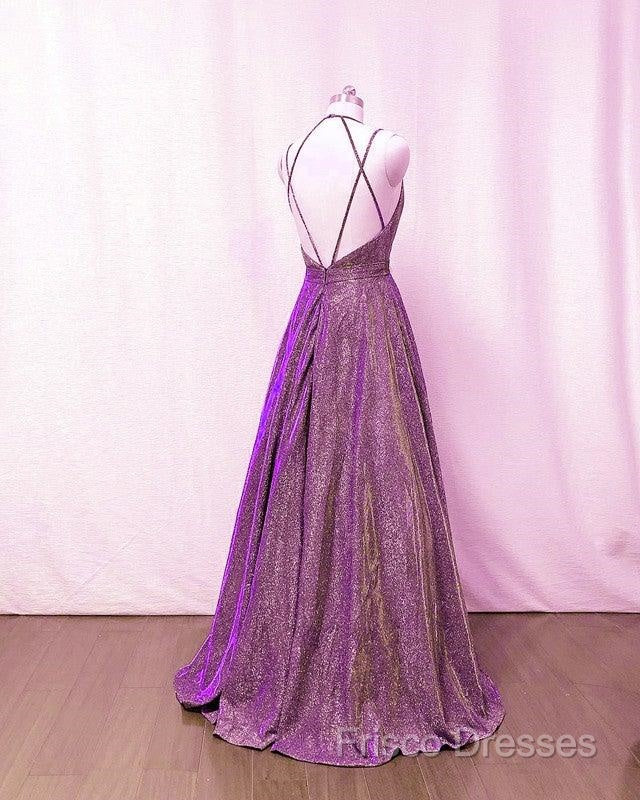 Glitter Ball Gown Formal Prom Dress Cross Back