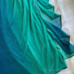 Glitter Blue Sweetheart Neck Bodycon Dress Ruffled Party Dress Spaghetti Strap Evening Dress