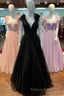 Glitter Feathers V-Neck Empire Waist A-Line Formal Prom Gown,Evening Party Dress