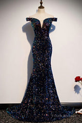 Glitter sequins evening dress,Mermaid Long Prom Dress,Maxi Dresses