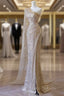 Gold Mermaid Sequins One Shoulder Formal Prom Dress
