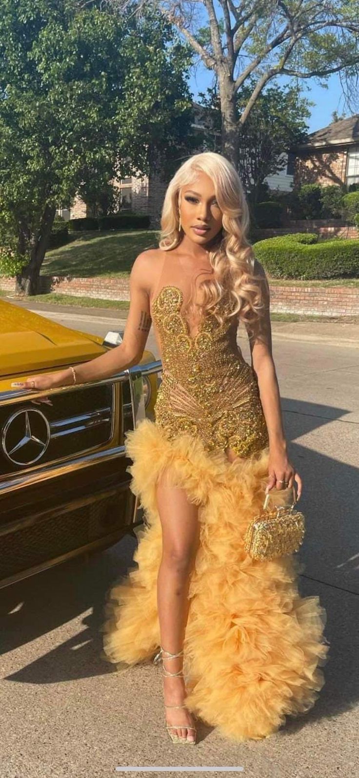 Gold Prom Dress Evening Formal Party Gowns Secondary image