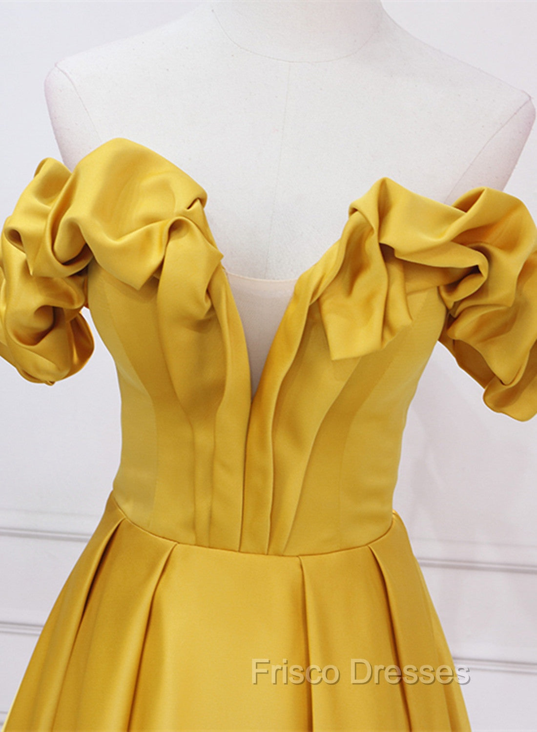 Gold Satin A-line Sweetheart Long Junior Formal Prom Dress, Floor Length Satin Evening Dress