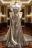 Gold Sequins Strapless Pleats Formal Prom Dress With Bow