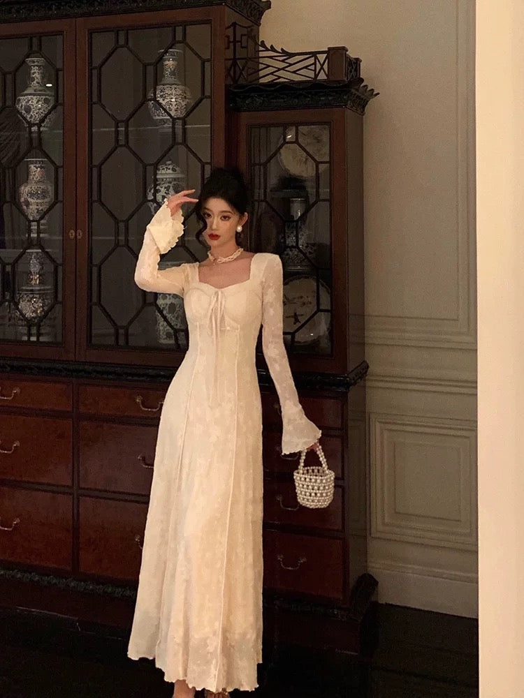 Gorgeous A Line Long Sleeves White Lace Date Night Dress Prom Dresses Birthday Outfits Main image