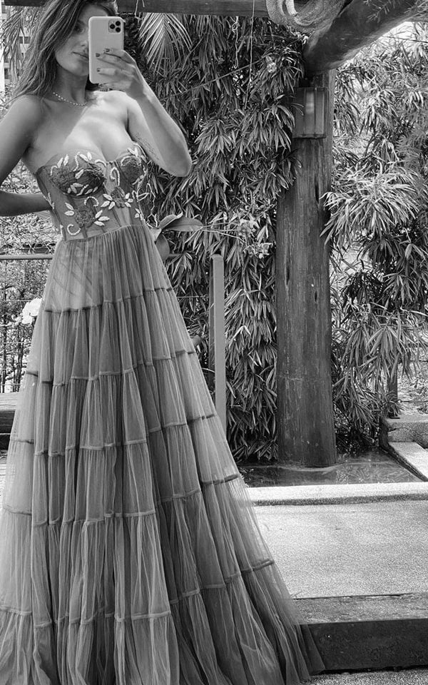 Gorgeous A Line Prom Dresses,Lace Long Prom Dresses Formal Beads Evening Dresses