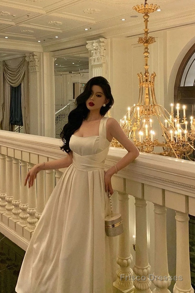 Gorgeous A Line Sleeveless White Date Night Dress Prom Dresses Birthday Outfits