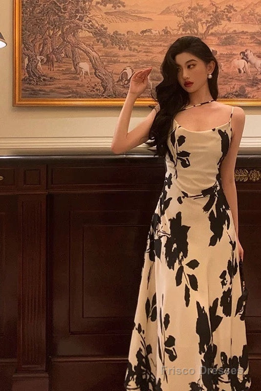 Gorgeous A Line Spaghetti Straps Black Date Night Dress Prom Dresses Birthday Outfit