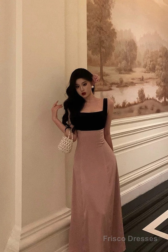 Gorgeous A Line Straps Pink Sleeveless Date Night Dress Prom Dresses Birthday Outfits