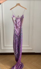 Gorgeous And Dazzling Backless Sequined Long Prom Dress Evening Dress
