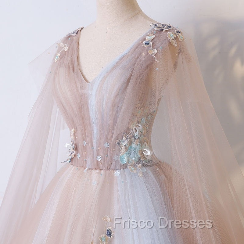 Gorgeous Ball Gown Tulle V-neckline Long Party Gown, New Formal Prom Dress