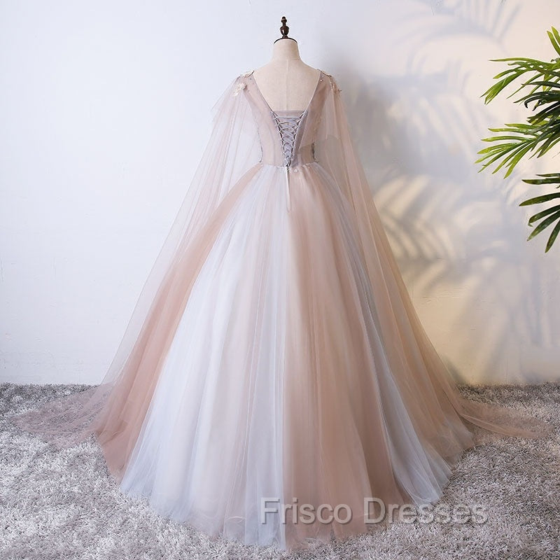 Gorgeous Ball Gown Tulle V-neckline Long Party Gown, New Formal Prom Dress