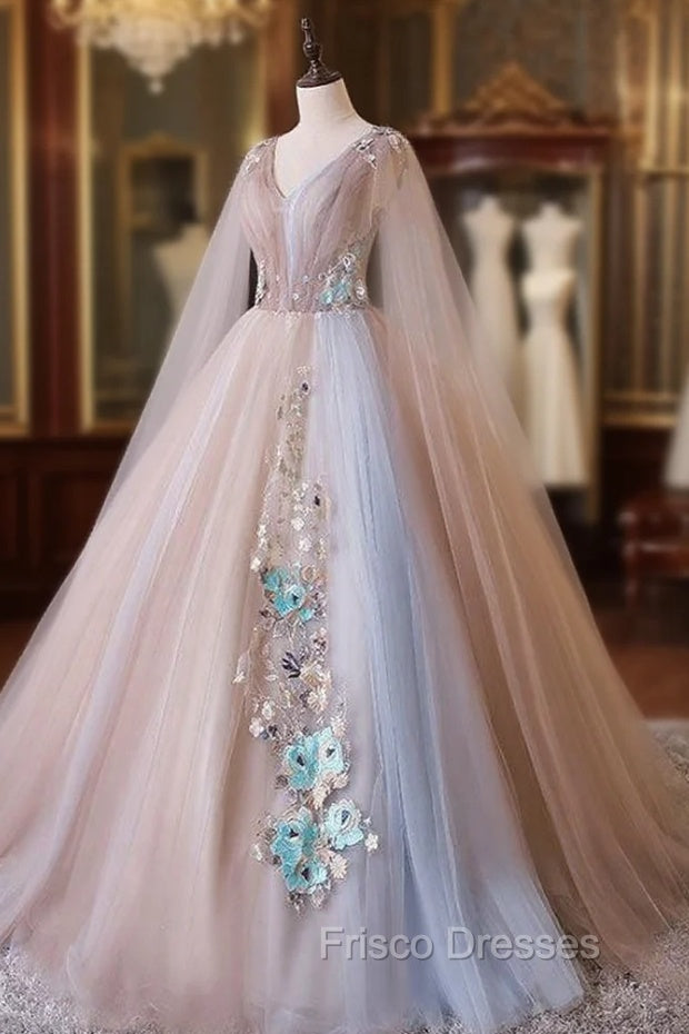 Gorgeous Ball Gown Tulle V-neckline Long Party Gown, New Formal Prom Dress
