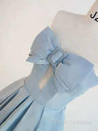 Gorgeous Balll Gown Sweetheart Blue Satin Long Formal Dress Formal Prom Dress