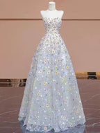 Gorgeous Balll Gown Sweetheart Floral Tulle Long Evening Dress Prom Dresses