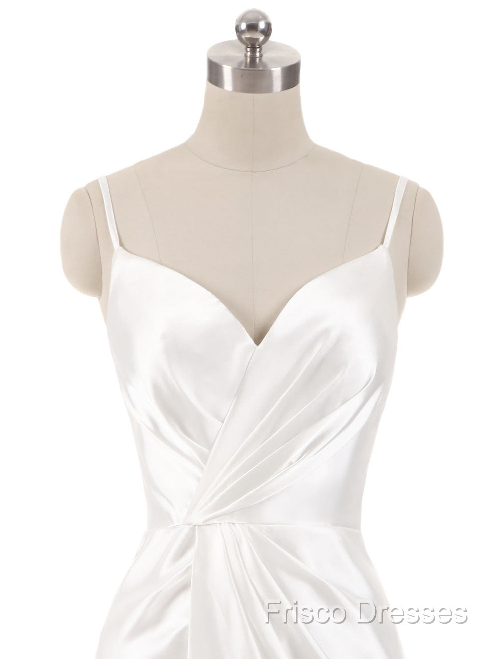 Gorgeous Beach Wedding Dress Mermaid Sleeveless Formal Dress V Neck Straps Split Ivory Bridal Gown With Court Train