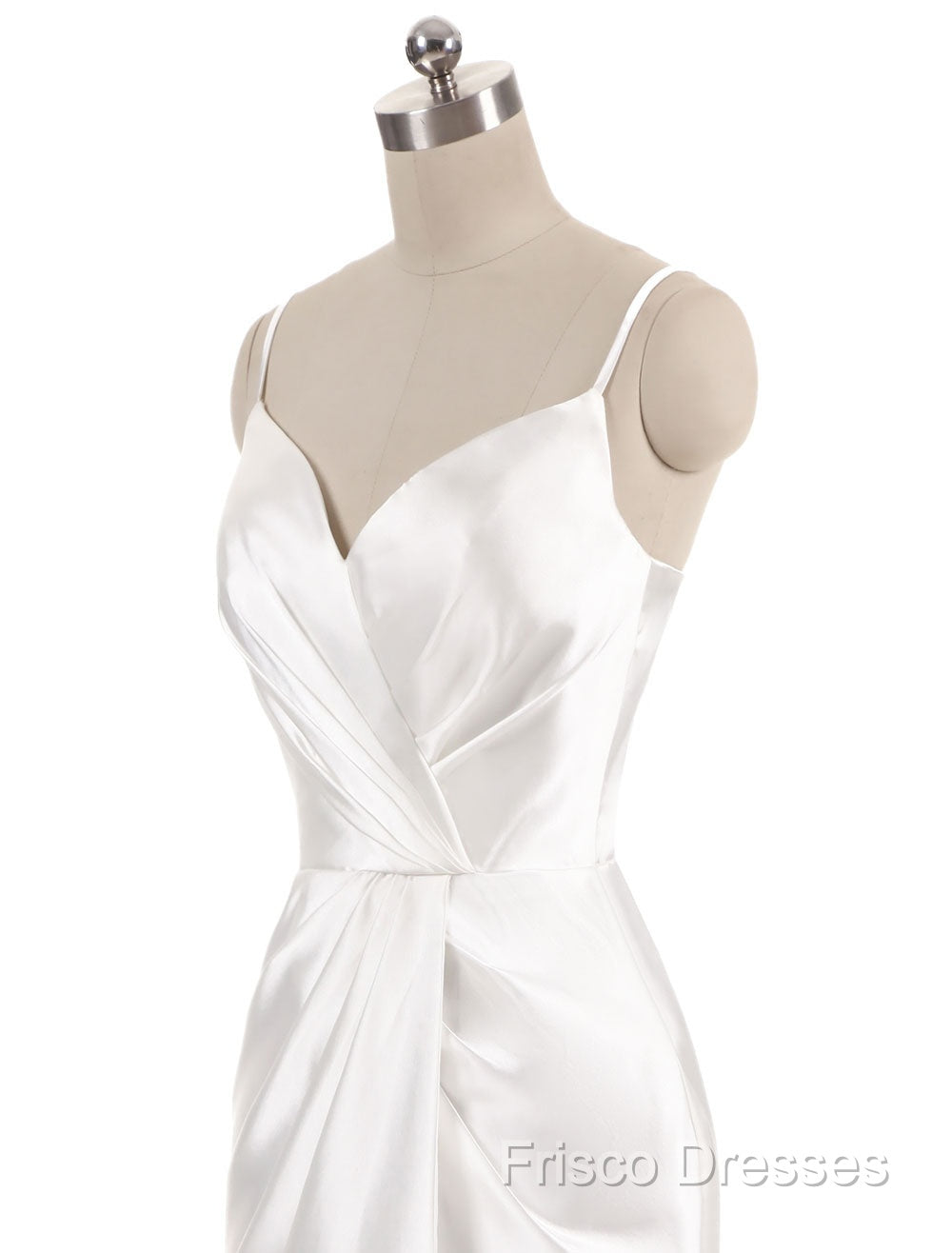Gorgeous Beach Wedding Dress Mermaid Sleeveless Formal Dress V Neck Straps Split Ivory Bridal Gown With Court Train