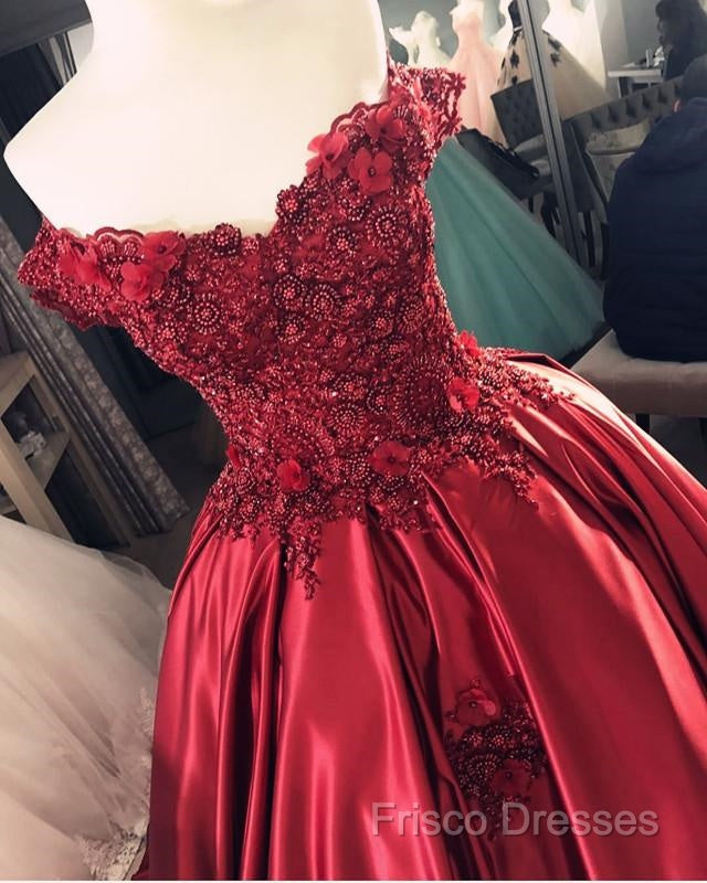 Gorgeous Beaded Lace V Neck Off Shoulder Long Burgundy Formal Prom Dress
