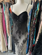 Gorgeous Black And Gray Gradient Beaded Chiffon Long Prom Dress Evening Dress