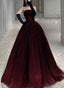 Gorgeous Black And Tulle Shiny Tulle Long Evening Dress, Black And Red Formal Gown