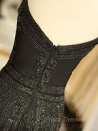 Gorgeous Black Evening Dress Mermaid Luxury Heavy Beaded Straps Long Formal Evening Dress