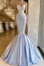 Gorgeous Halter Mermaid Formal Prom Dress Long With Lace Appliques