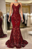 Gorgeous Halter V-Neck Sleeveless Mermaid Formal Prom Dress Sequins Long
