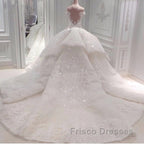 Gorgeous Long Off The Shoulder Beadings Ball Gown Wedding Dress