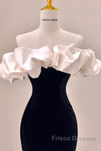 Gorgeous Mermaid Off The Shoulder Black Formal Prom Dress