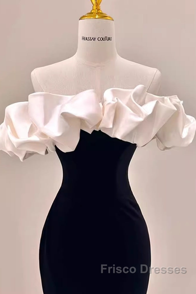 Gorgeous Mermaid Off The Shoulder Black Formal Prom Dress