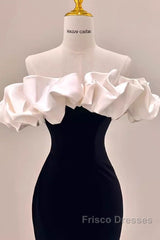 Gorgeous Mermaid Off The Shoulder Black Formal Prom Dress