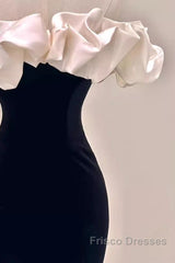 Gorgeous Mermaid Off The Shoulder Black Formal Prom Dress