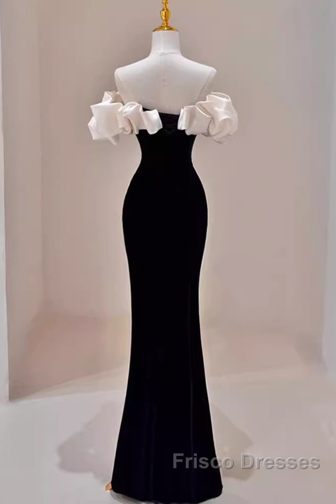 Gorgeous Mermaid Off The Shoulder Black Formal Prom Dress