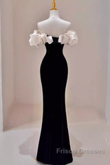 Gorgeous Mermaid Off The Shoulder Black Formal Prom Dress