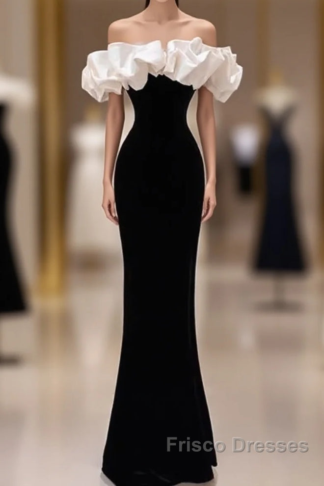 Gorgeous Mermaid Off The Shoulder Black Formal Prom Dress Main image