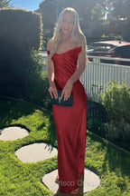 Gorgeous Mermaid Satin V-neck Off Shoulder Formal Prom Dress Long Prom Dress