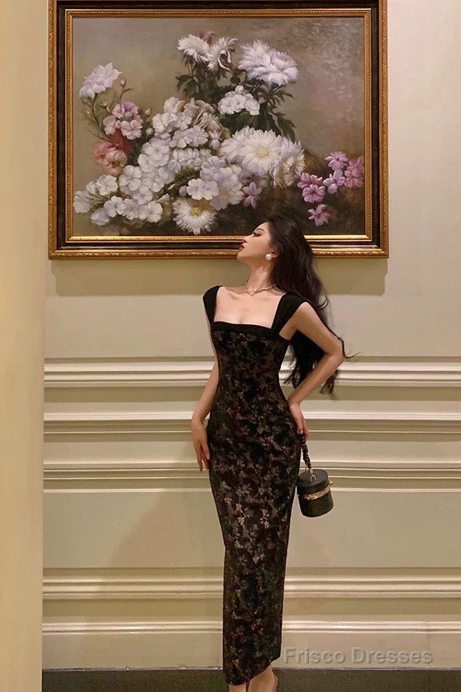 Gorgeous Mermaid Spaghetti Straps Date Night Dress Black Lace Prom Dresses Birthday Outfits Main image