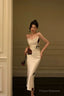 Gorgeous Mermaid Spaghetti Straps White Floral Date Night Dress Prom Dresses Birthday Outfit
