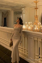 Gorgeous Mermaid Square Neckline Ivory Date Night Dress Long Prom Dresses Birthday Outfits