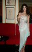 Gorgeous Mermaid Strapless Chiffon Blue Prom Dresses Formal Evening Dress