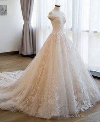 Gorgeous Off The Shoulder Lace Wedding Dresses Tulle Vintage Bridal Gown