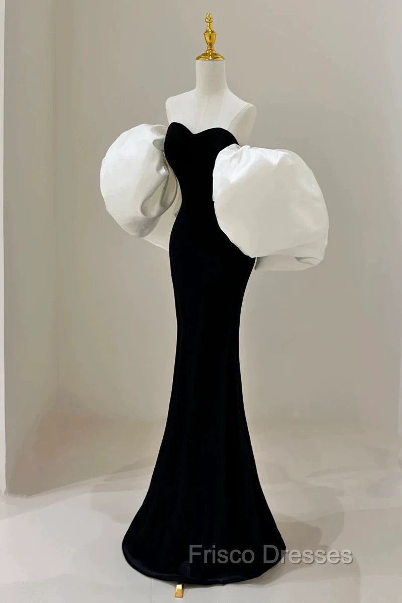 Gorgeous Sheath Off The Shoulder Black Velvet Evening Dress Formal Prom Dress Birthday Outfits Secondary image