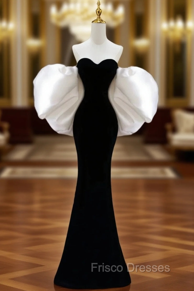 Gorgeous Sheath Off The Shoulder Black Velvet Evening Dress Formal Prom Dress Birthday Outfits