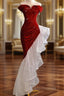 Gorgeous Sheath Off The Shoulder Sequin Red Evening Dress Formal Prom Dress Birthday Outfits